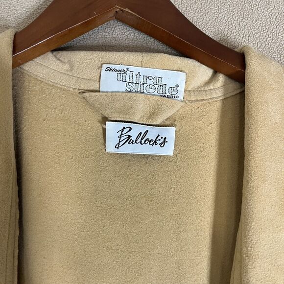 Vintage Bullocks Skinner Ultra Suede Brown Kimono Style Robe Loungewear FLAW VTG - Picture 2 of 6